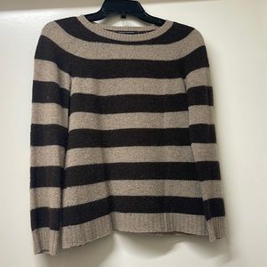 Banana republic, lightweight, wool/ cashmere striped brown, and tan sweater.